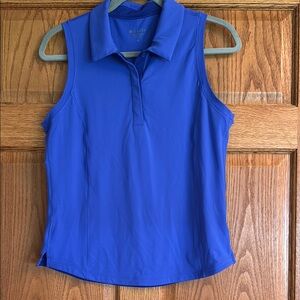 Athleta Blue Sleeveless Polo Tank Top
